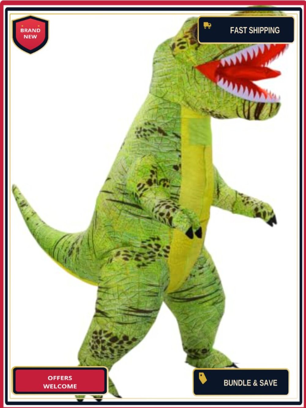 Adult Inflatable Dinosaur Costume Blow Up T-Rex Halloween Cosplay